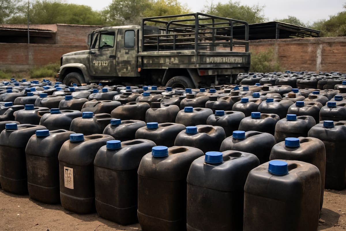 Operativo blindado en Guanajuato: decomisan 39,000 litros de combustible robado en red de huachicoleros