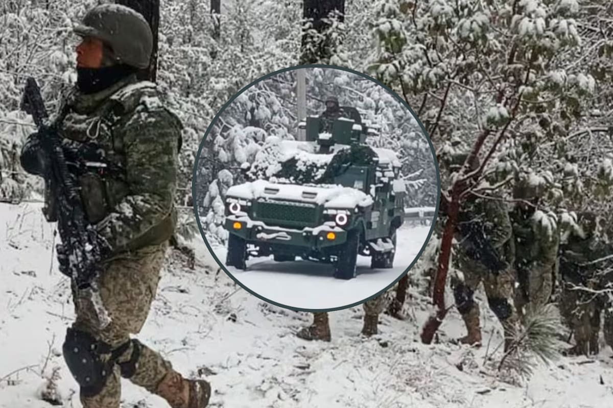 Entre la nieve y sobre la Sierra Tarahumara, Sedena presumió un despliegue contra el crimen organizado