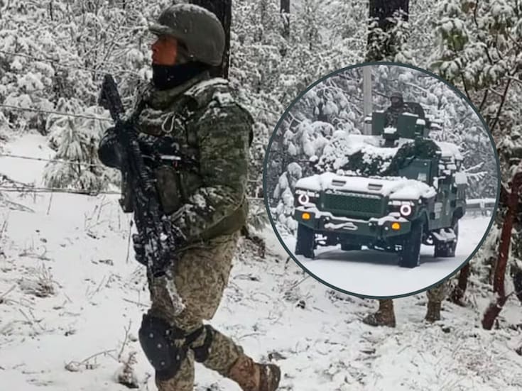 Entre la nieve y sobre la Sierra Tarahumara, Sedena presumió un despliegue contra el crimen organizado