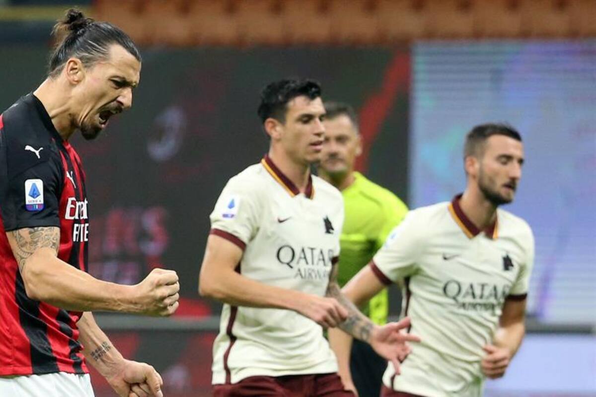 Roma saca empate al Milán, pese a doblete de Zlatan Ibrahimovic