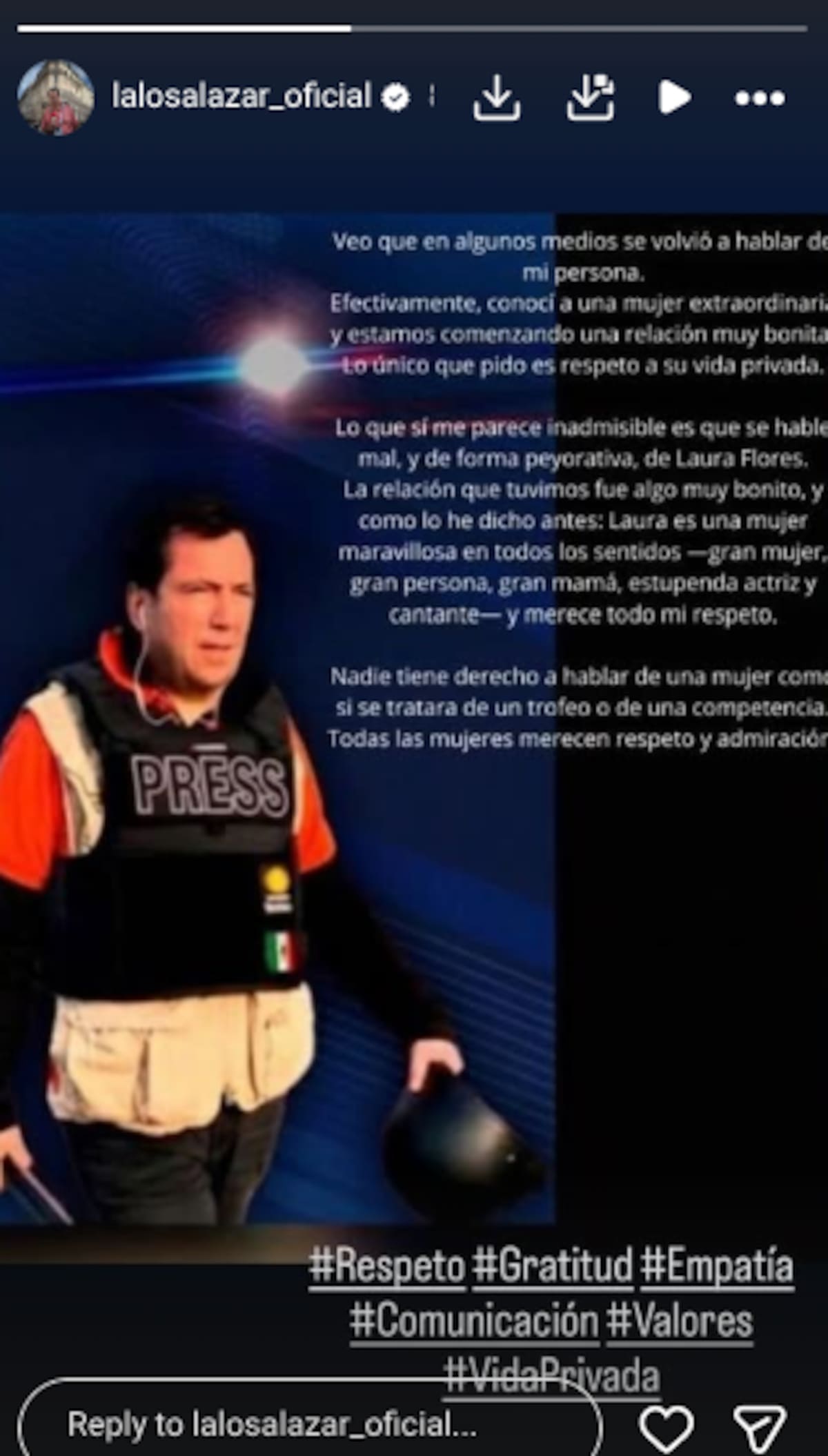 Lalo Salazar pide respeto para nueva pareja | Instagram @lalosalazar_oficial