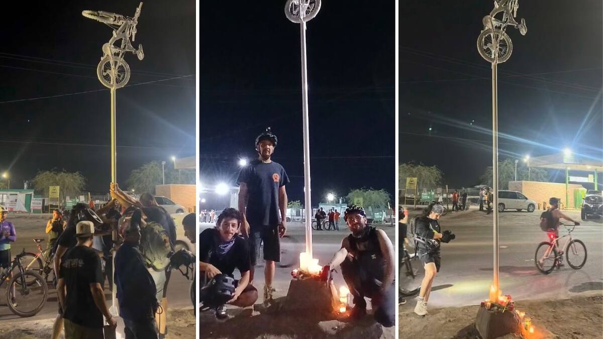 Colocan bicicleta blanca frente a estación de camiones urbanos en memoria de ciclista fallecido: “Que recuerden los choferes que en la calle hay peatones y ciclistas circulando”