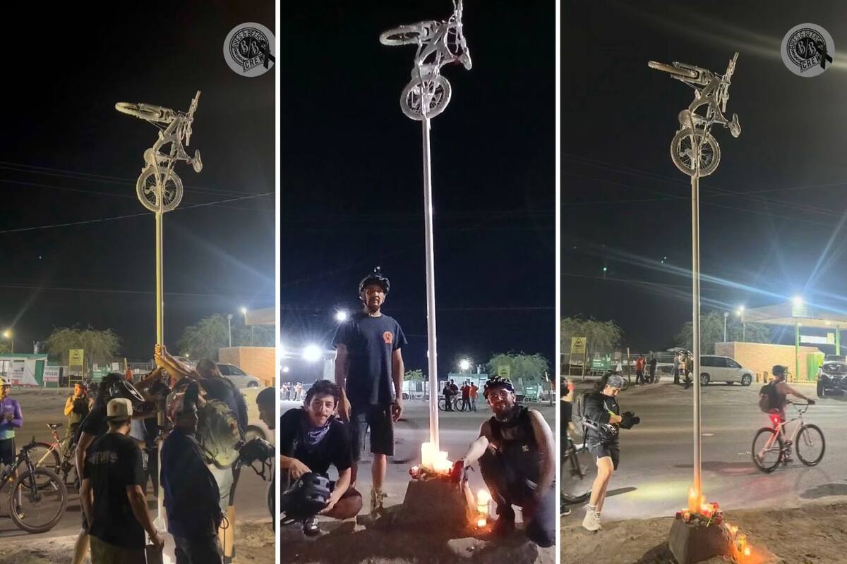 Colocan bicicleta blanca frente a estación de camiones urbanos en memoria de ciclista fallecido: “Que recuerden los choferes que en la calle hay peatones y ciclistas circulando”