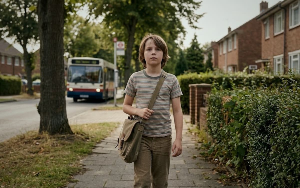 Niño de la generación X camina solo a casa. Foto: Gemini