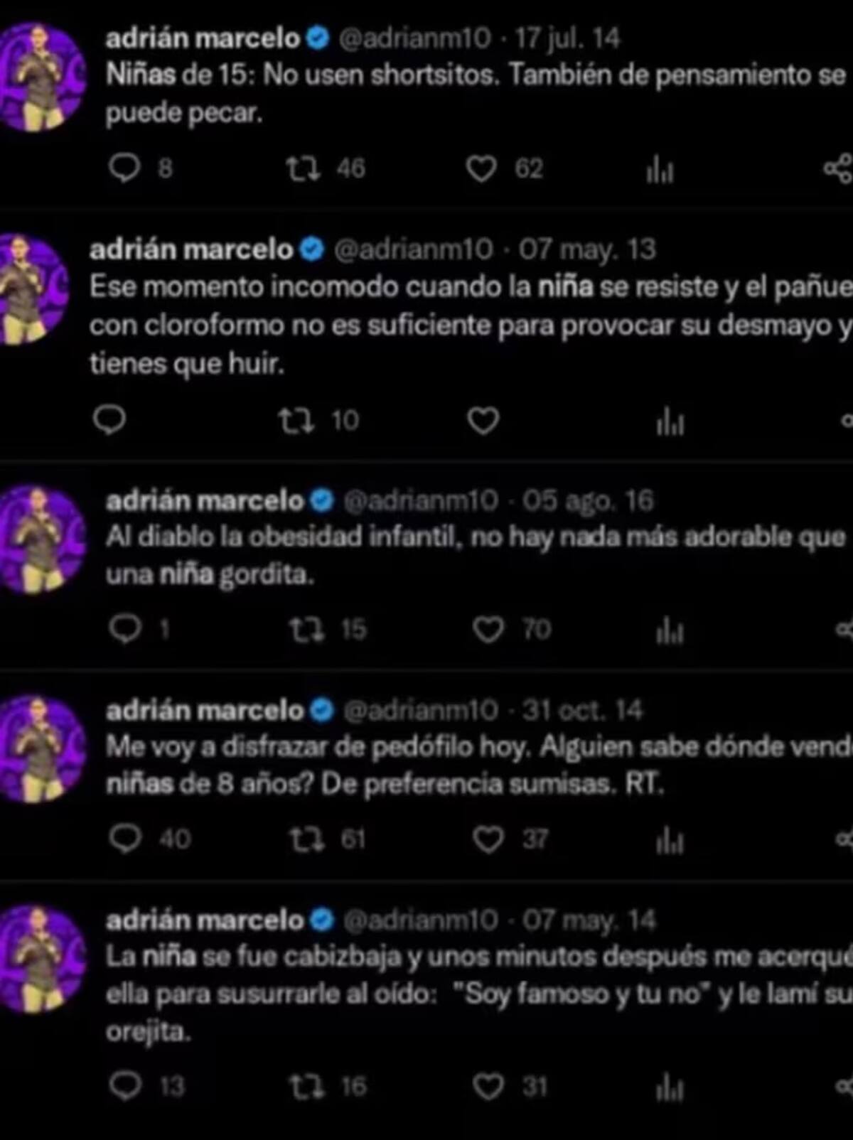 Reviven viejos tweets de Adrián Marcelo