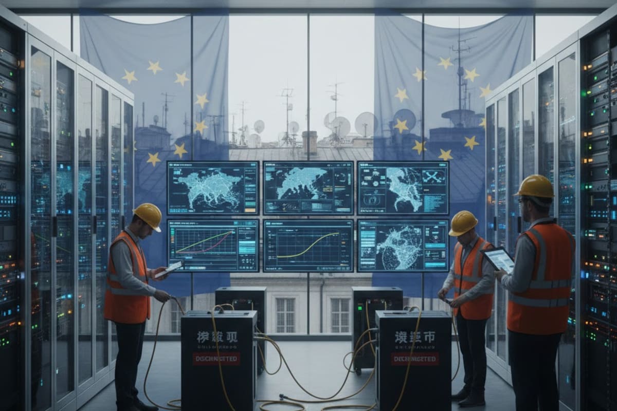 La Unión Europea perfila hacer obligatoria la retirada de equipos chinos de infraestructuras críticas