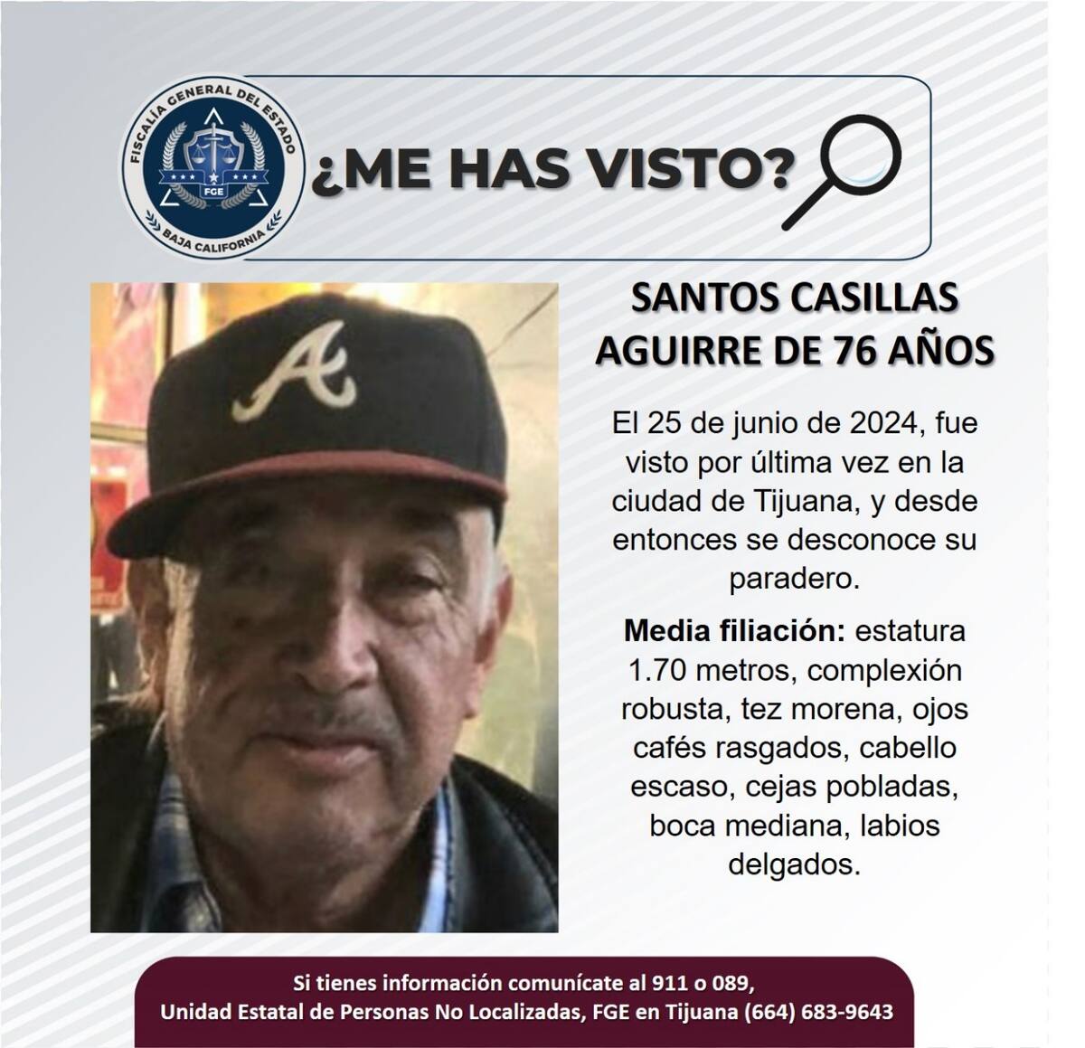 Fue vista por última vez el pasado 25 de junio.