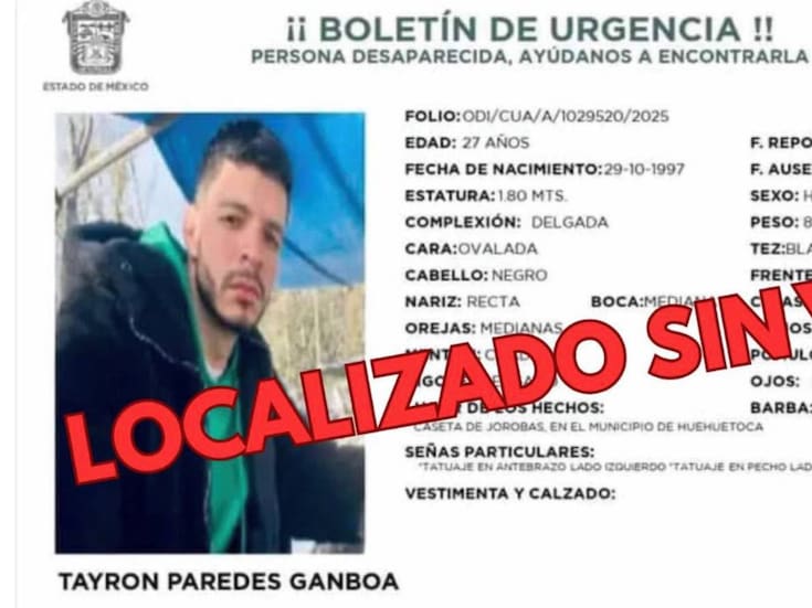 Hallan sin vida a Tayron Paredes, repartidor venezolano desaparecido en Edomex en septiembre del 2025; confirman localización grupo buscador