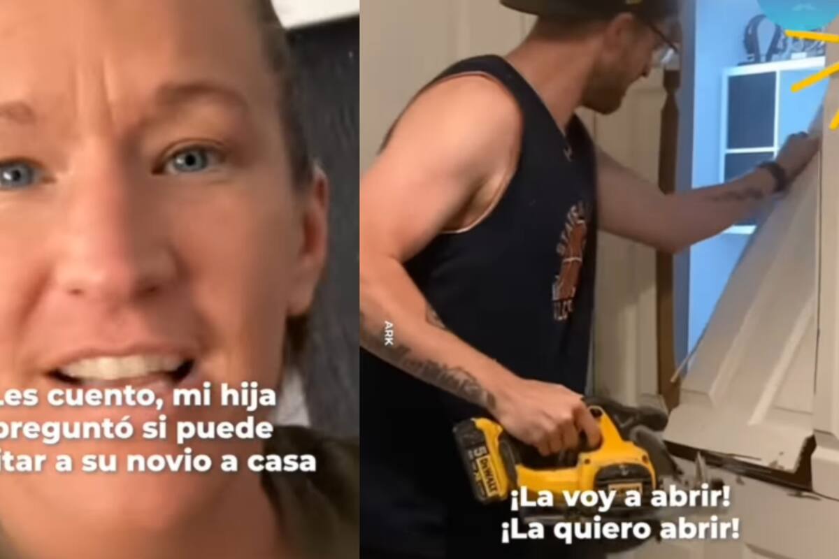 Madre expone a su hija por romper una regla y manda a su hermana a tirar la puerta de su habitación
