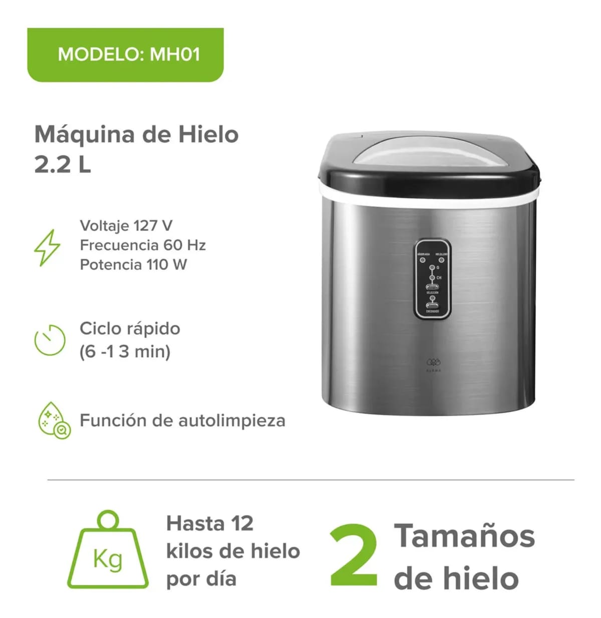 Máquina de hielo portátil Avera modelo MH01 | Mercado Libre