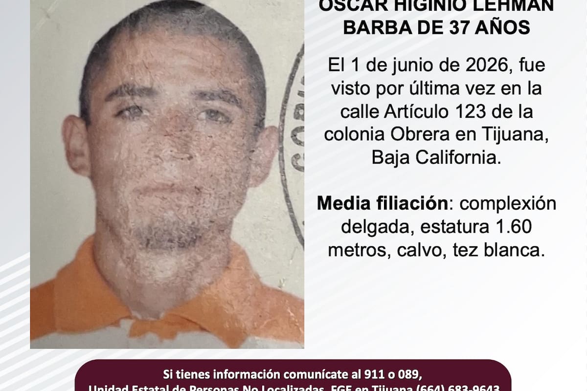 Se busca Óscar Higinio Lehman Barba de 37 años de edad