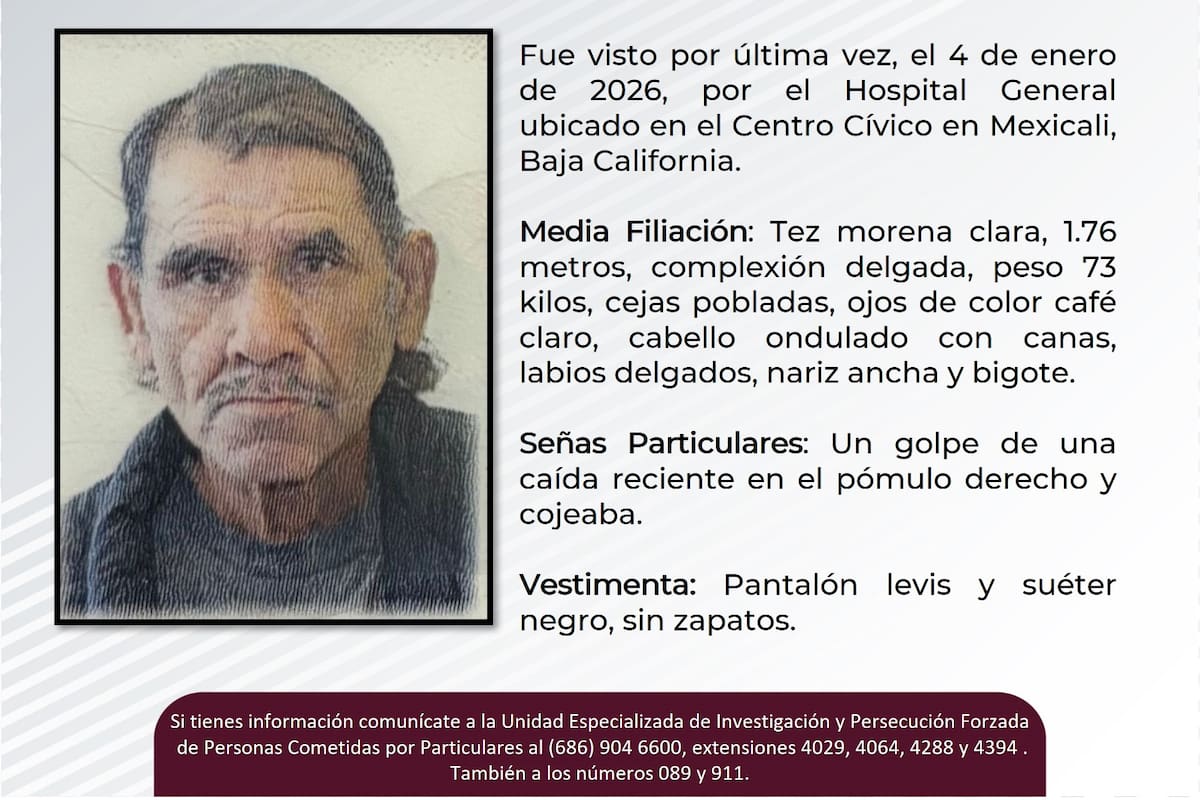 Se busca Eduardo Martín Castro González de 60 años