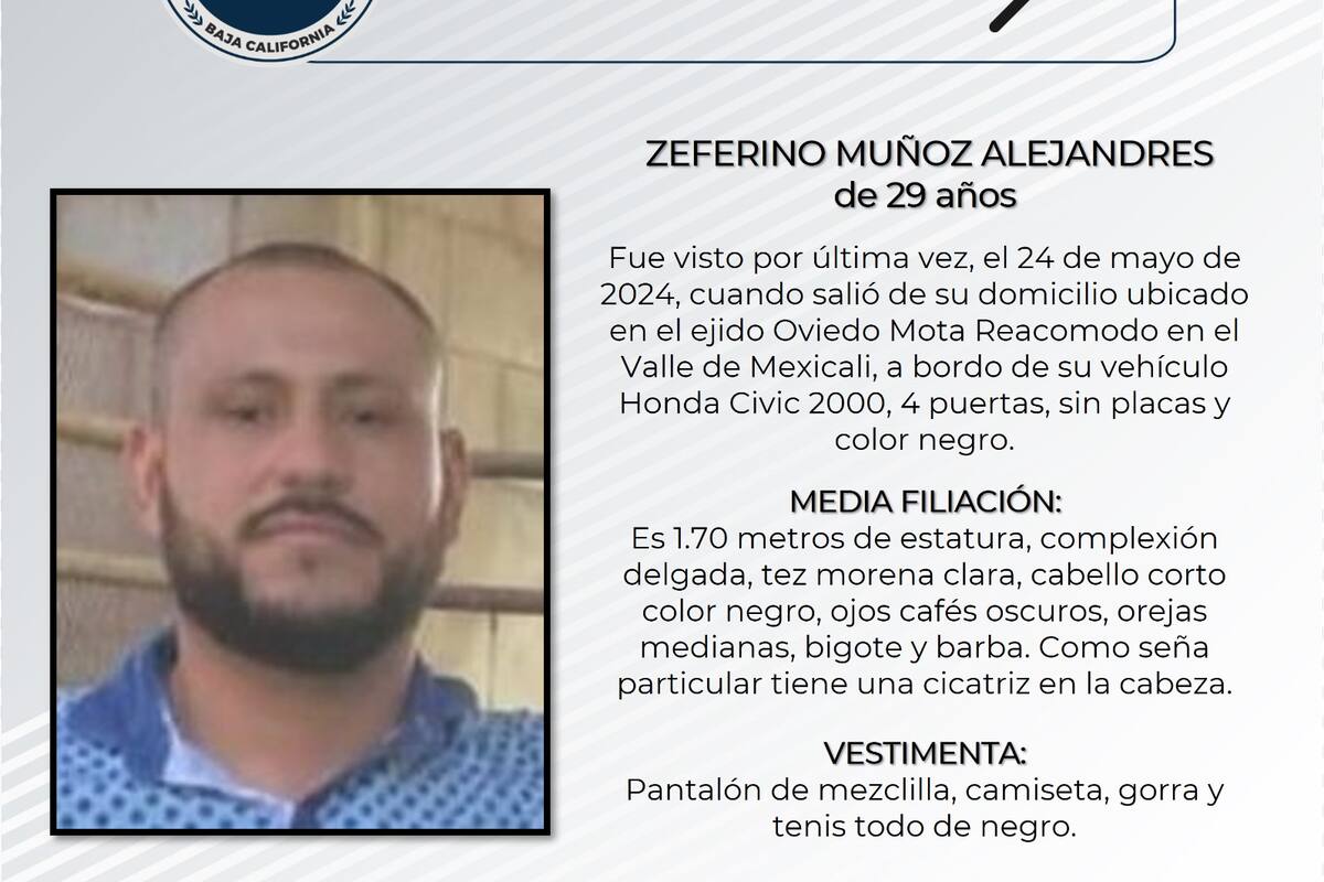 Piden ayuda para poder encontrar a Zeferino Muñoz Alejandres