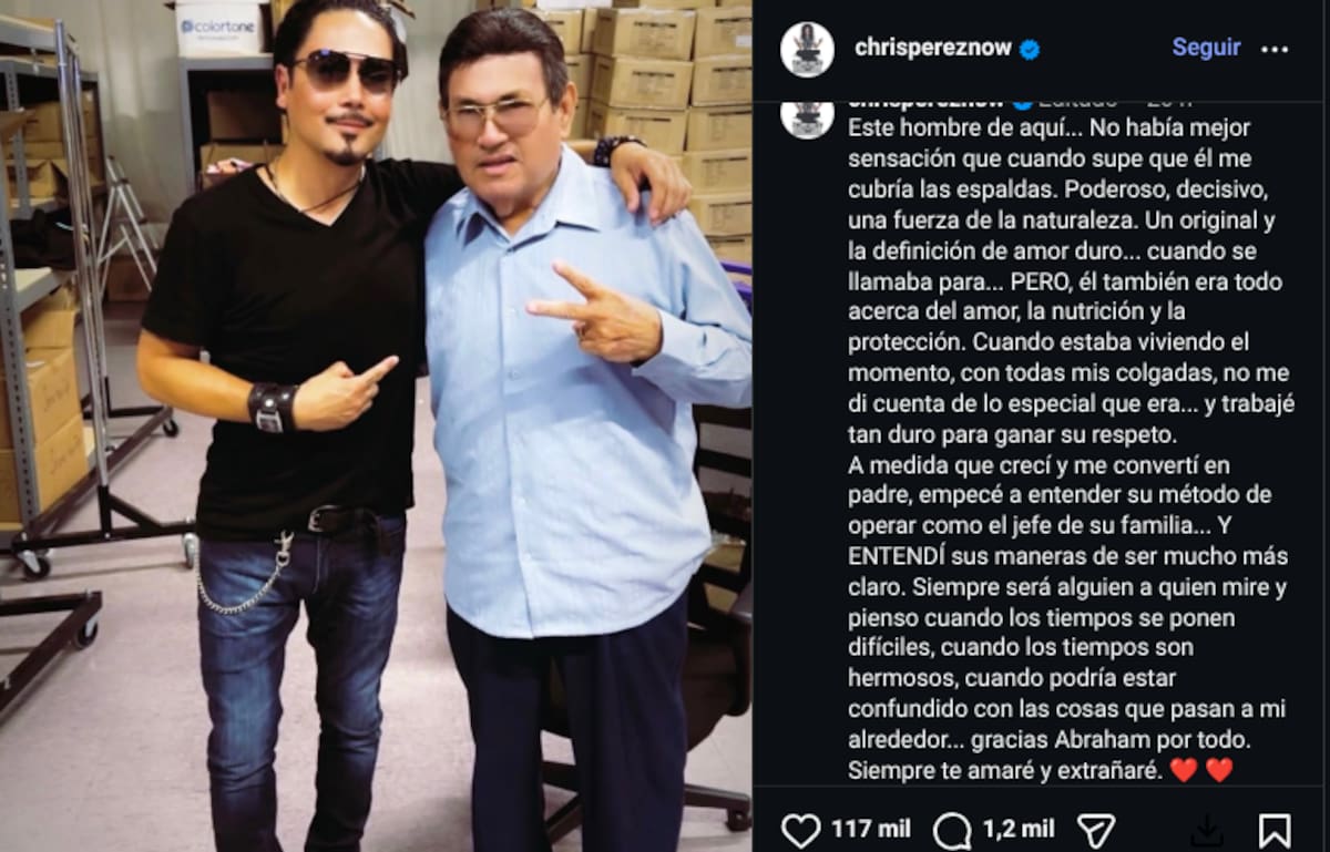 Chris Perez se despide de Abraham Quintanilla | Instagram @chrispereznow