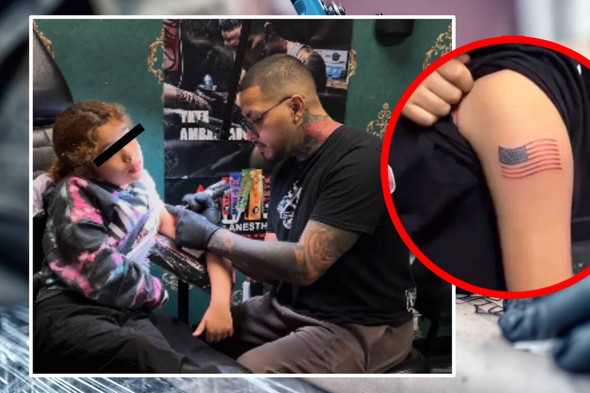 Tatuador se defiende tras tatuar a niña de 9 años con la bandera de EU: “Me aseguré de que fuera algo que amara”