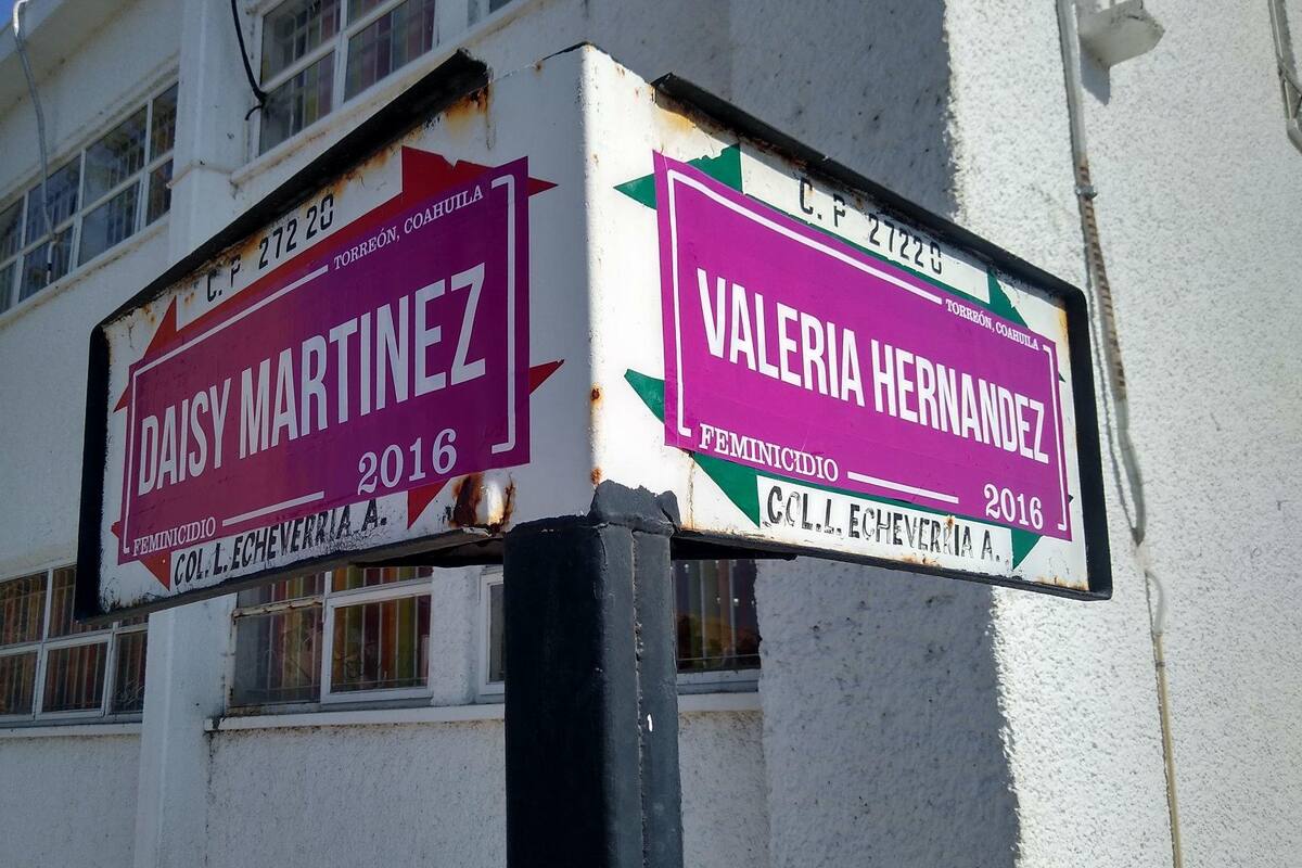 'Las calles son nuestras' colectivos feministas renombran calles de Torreón con nombres de víctimas de feminicidios