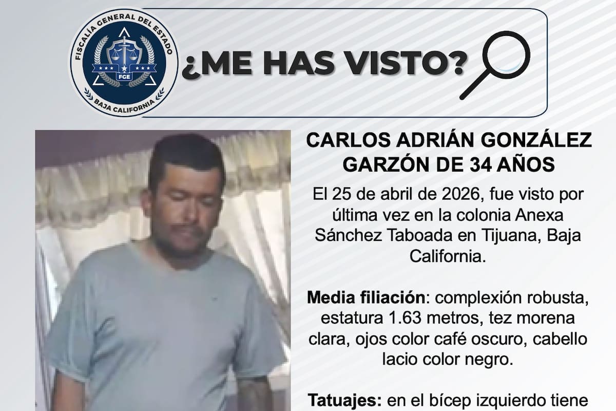 Se busca a Carlos Adrián González Garzón de 34 años