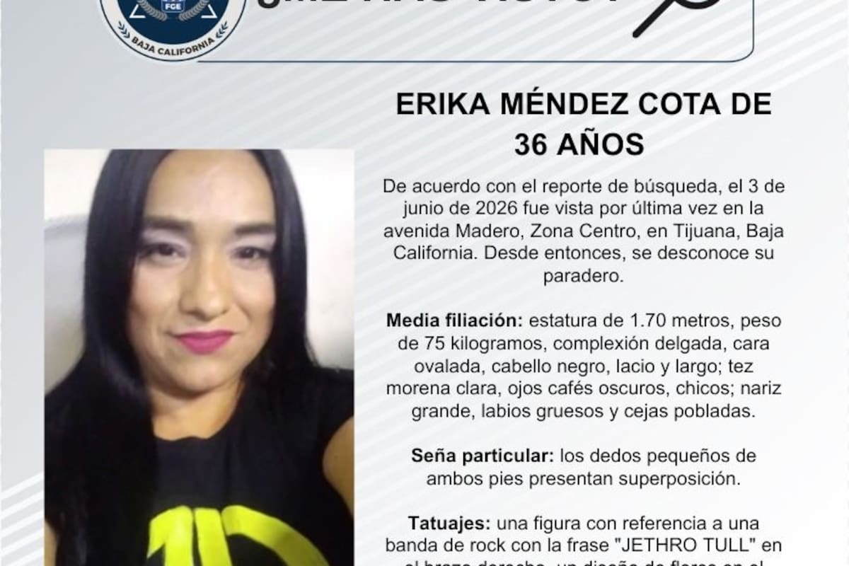 Se busca Erika Méndez Cota de 36 años de edad