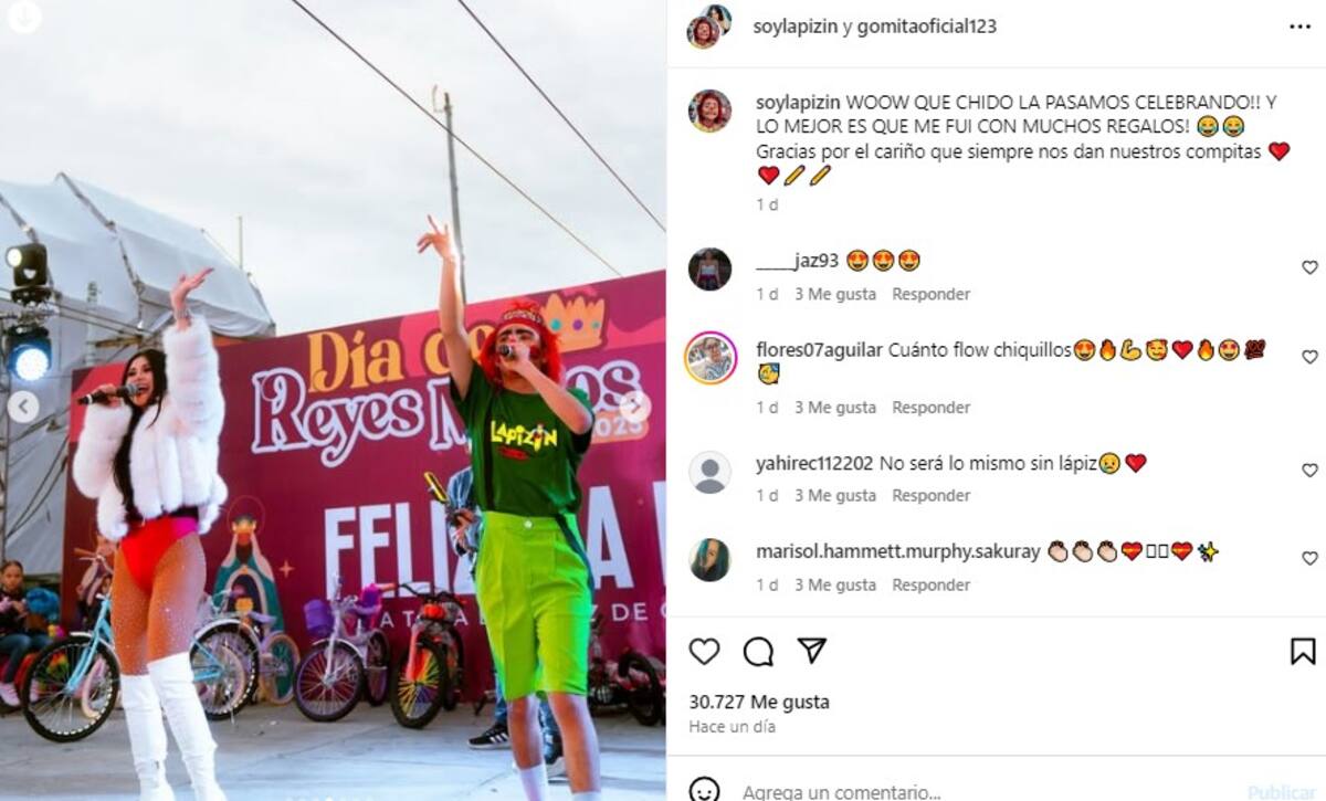 Gomita disfrutó el evento de Día de Reyes / Instagram: @gomitaoficial123