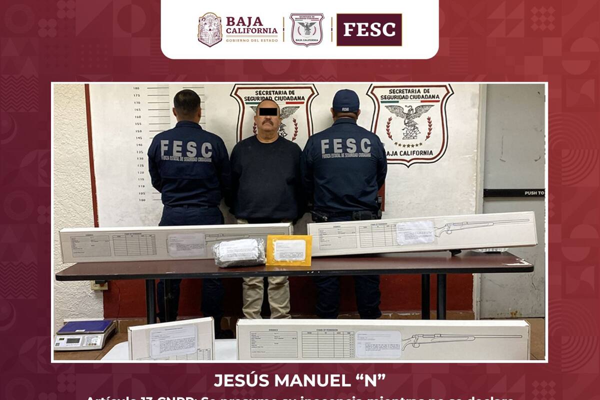 Arresta FESC a hombre armado y con drogas en el ejido Nuevo León
