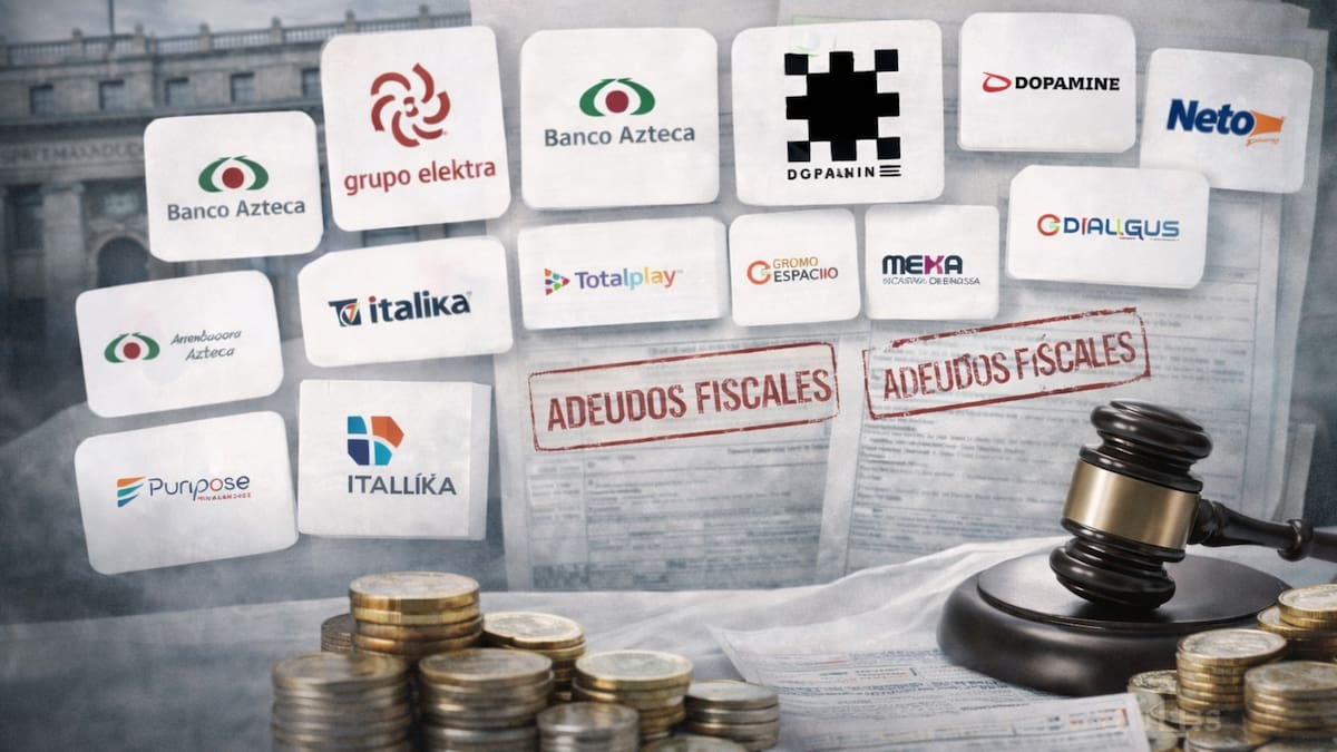 De acuerdo con sentencias confirmadas por la SCJN, los adeudos fiscales corresponden específicamente a estas empresas: TV Azteca, Grupo Elektra, Nueva Elektra del Milenio (IA/Grupo Salinas)