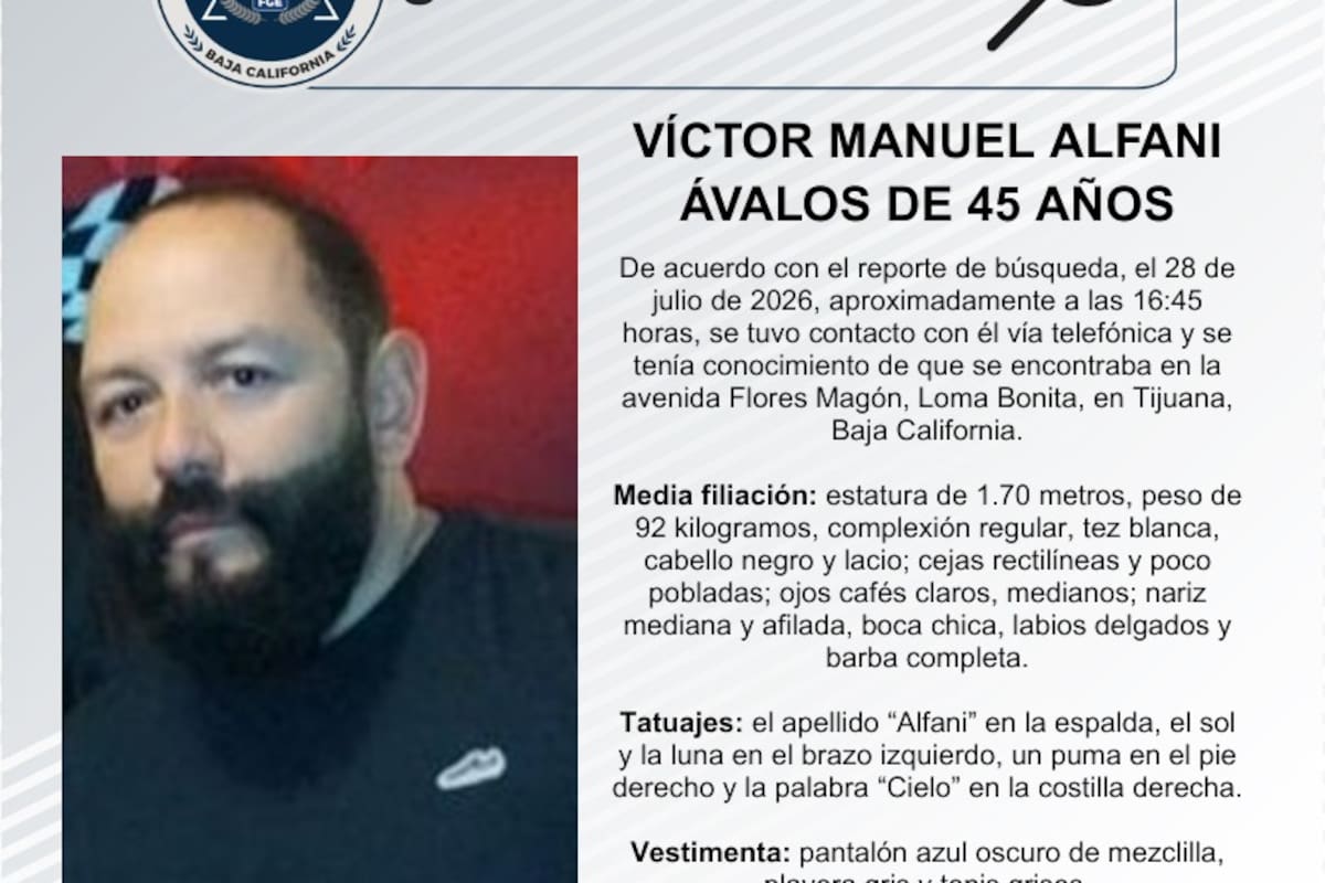 Se busca Víctor Manuel Alfani Ávalosde 45 años