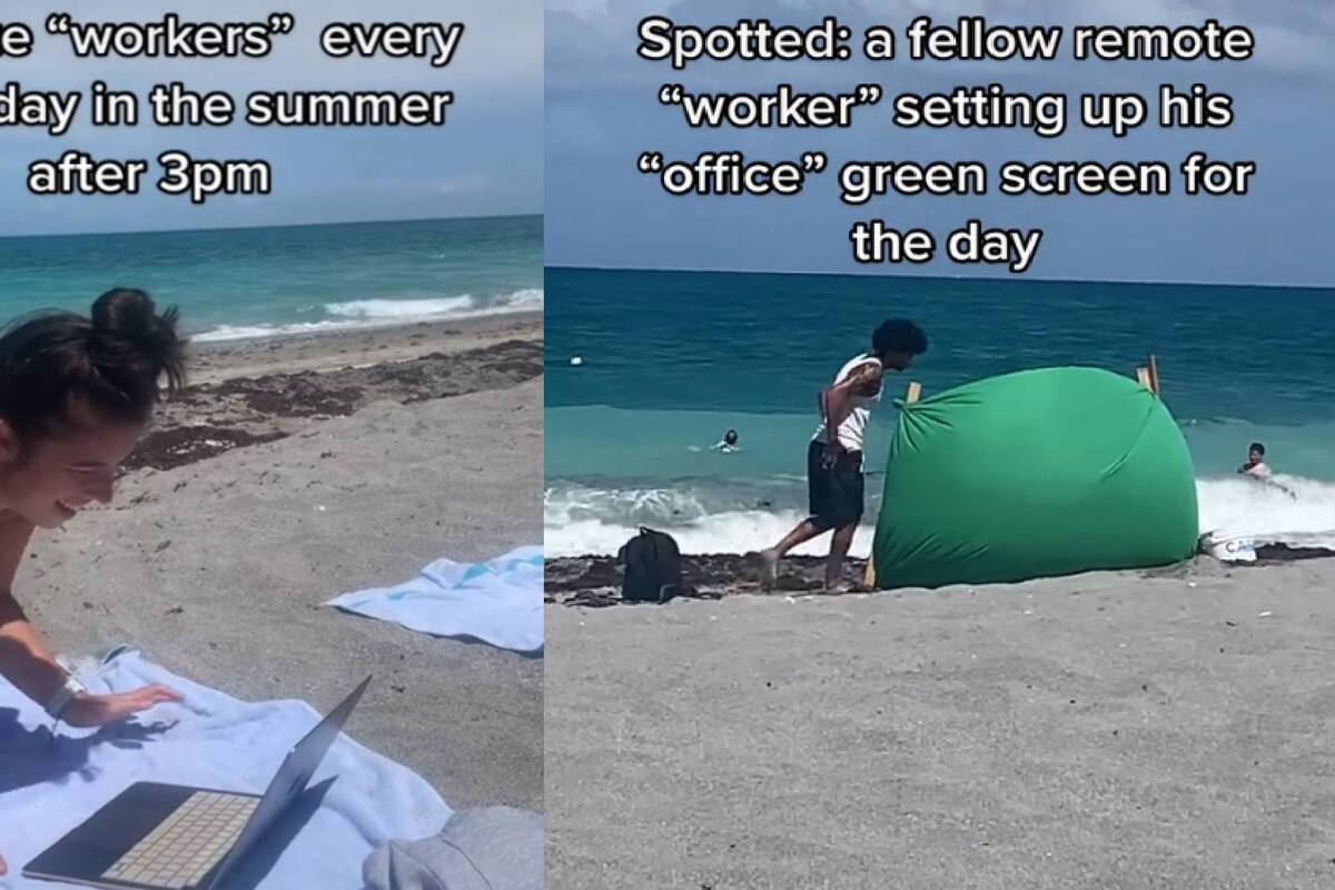 ¡Oficina desde la playa! Joven comparte cómo trabajan mientras disfrutan de la playa