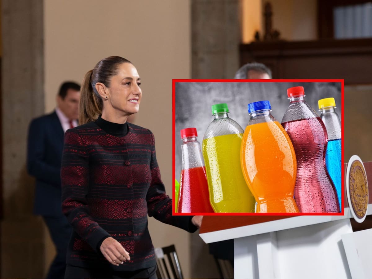Sheinbaum descarta daño a comerciantes por impuesto a refresco. | Crédito: Presidencia/Canva