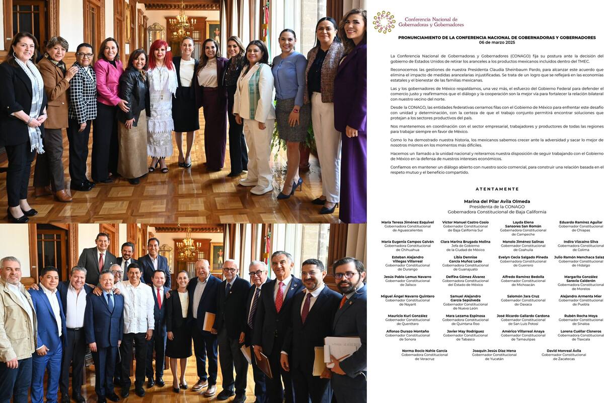 Conago celebra retiro de aranceles a productos mexicanos gracias a gestiones de la presidenta Claudia Sheinbaum