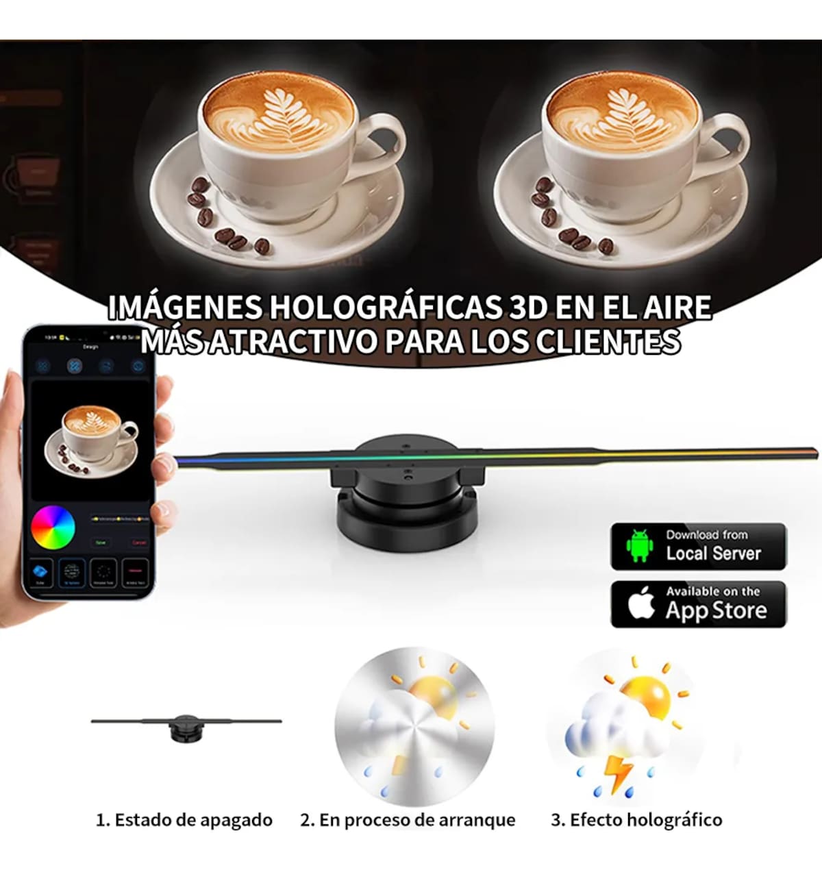Proyector holográfico tipo ventilador 3D | Mercado Libre