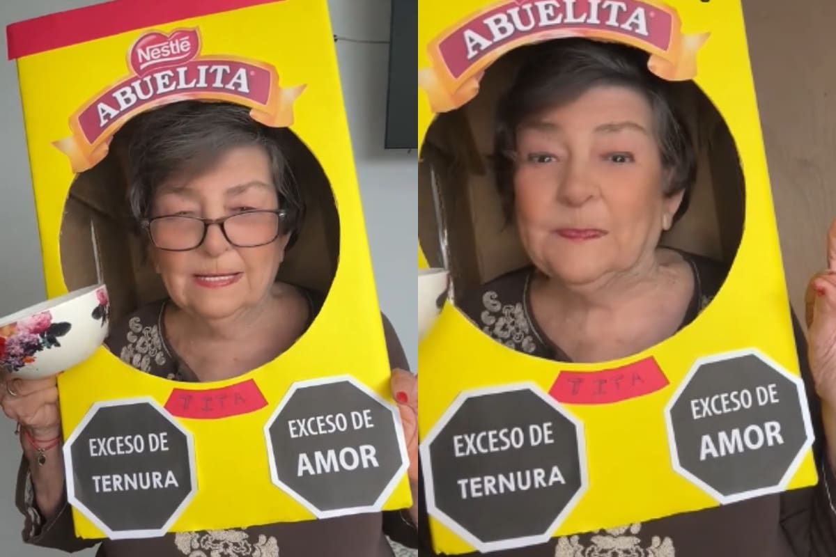 Abuela impacta en TikTok con su creativo disfraz para Halloween: ¡se convierte en Chocolate Abuelita!