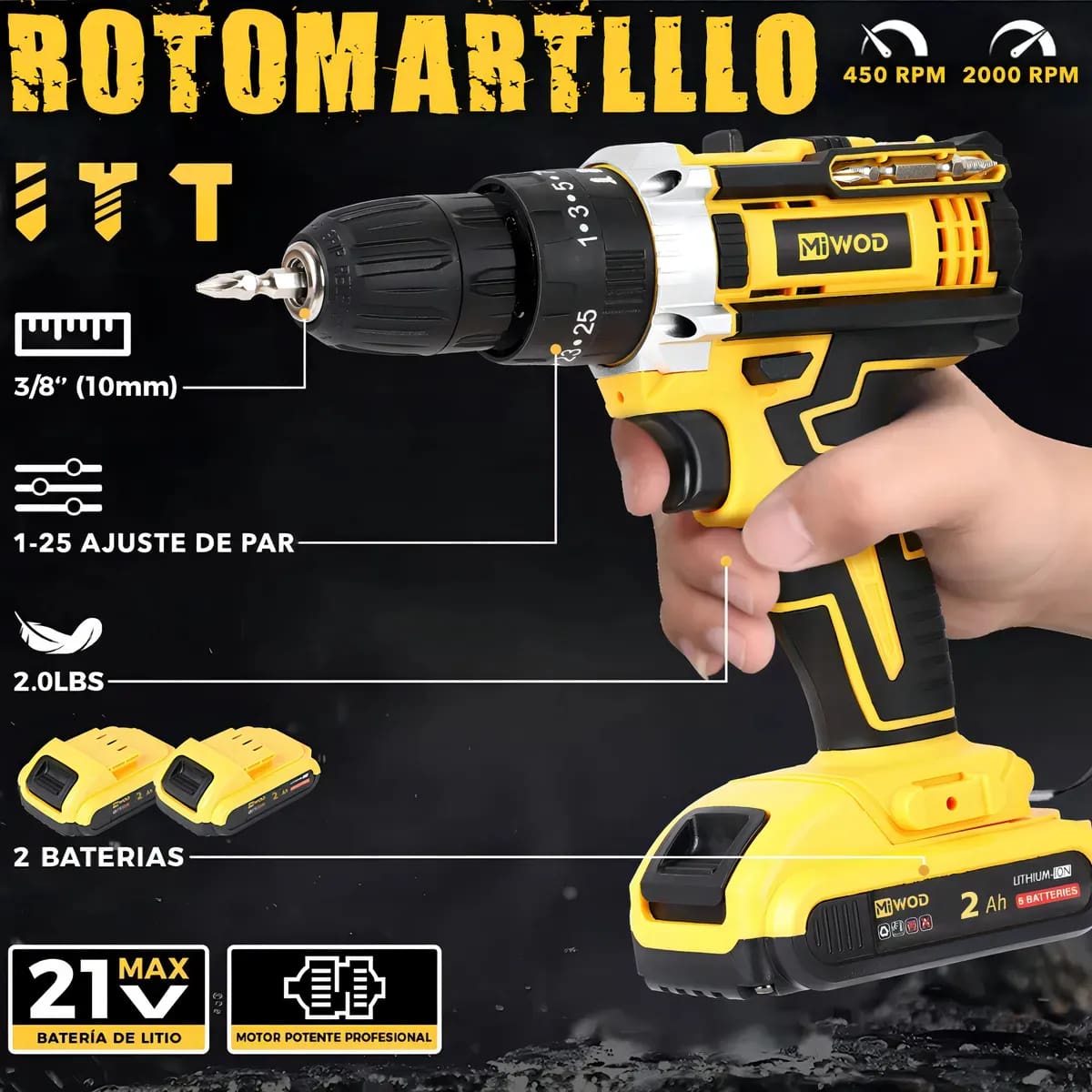 Taladro Atornillador de Impacto Miwod MIW-DZ99 | Mercado Libre