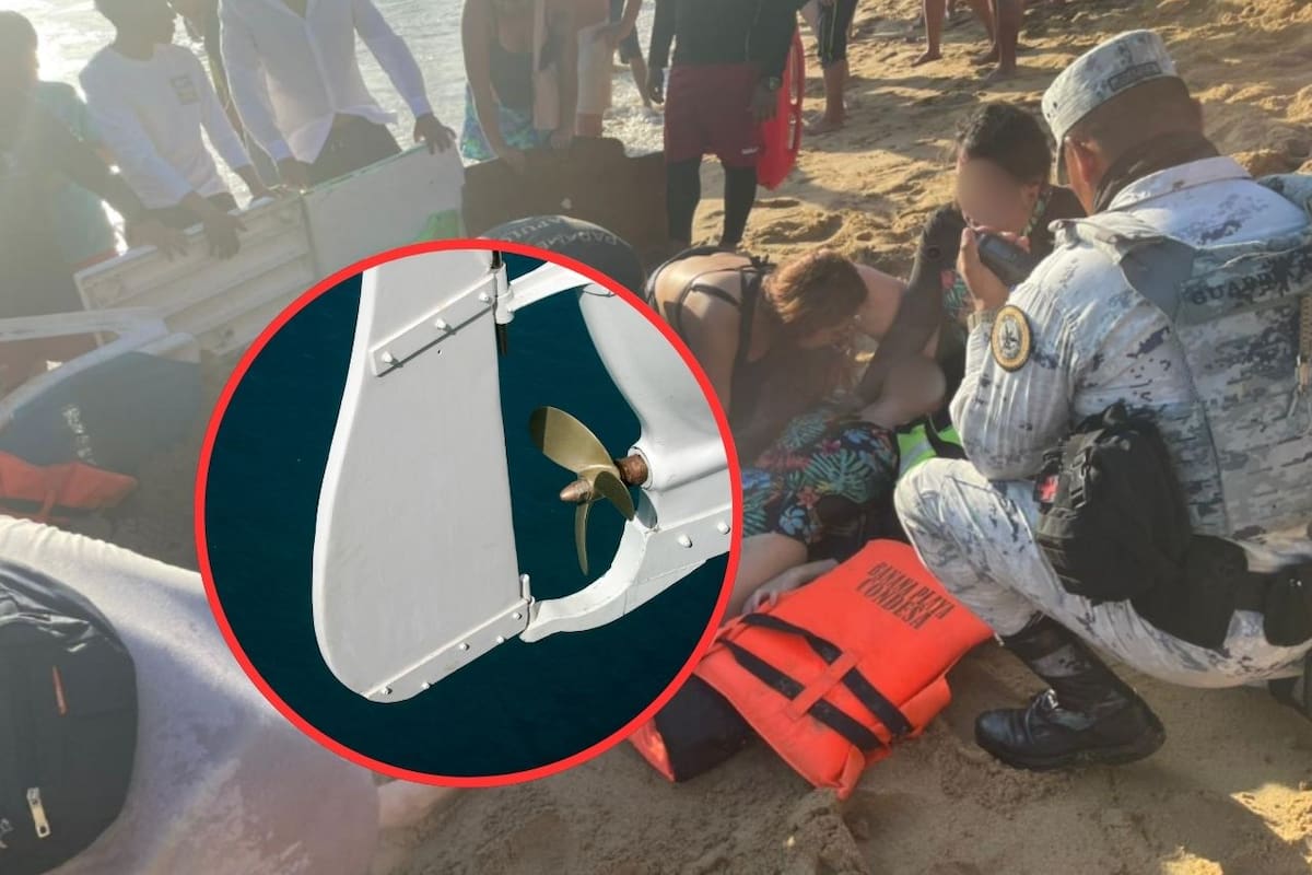 Adolescente en estado delicado tras ser impactada por hélice de lancha en playa de Acapulco