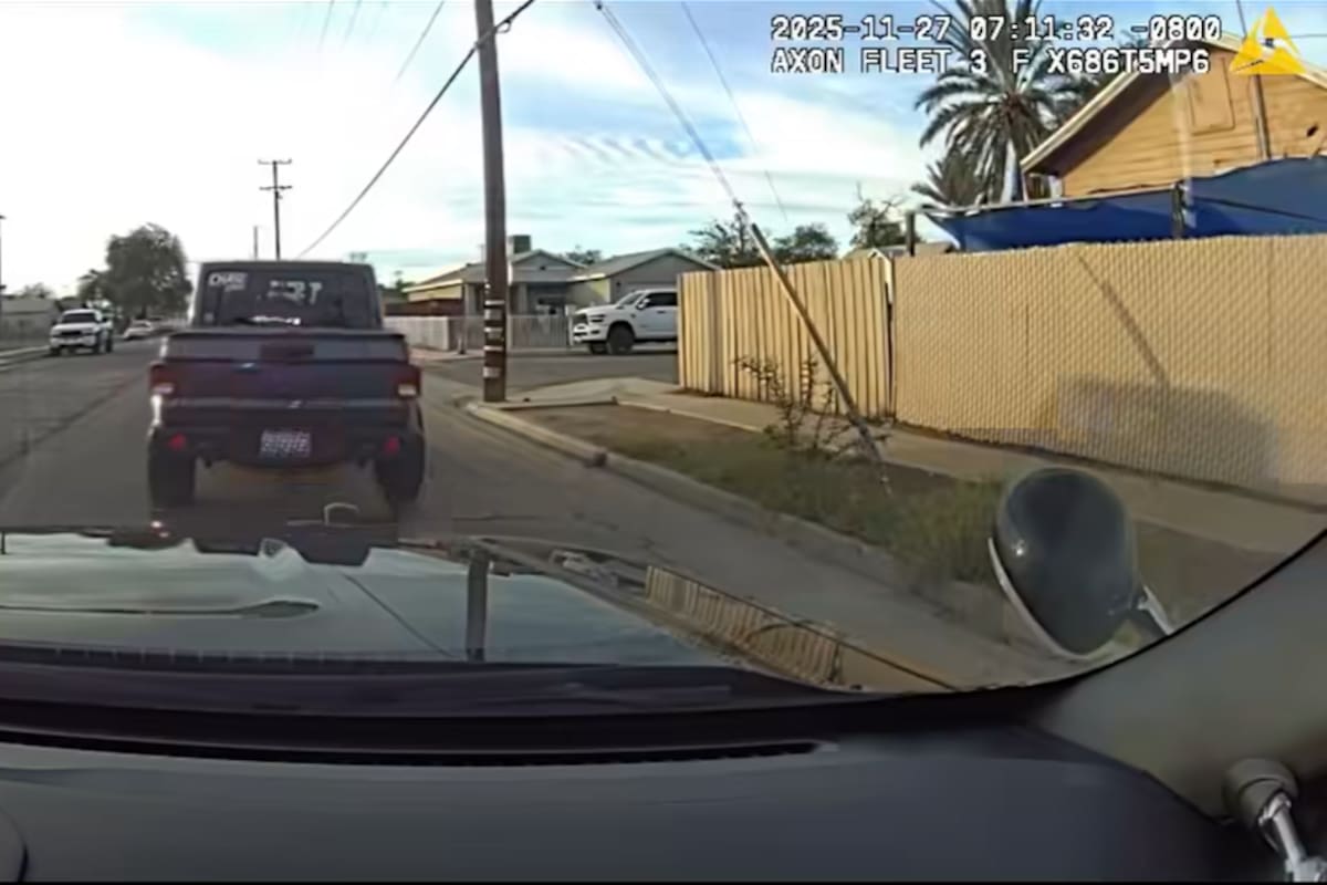 Joven intenta escapar en Jeep robado y es detenido tras persecución en El Centro