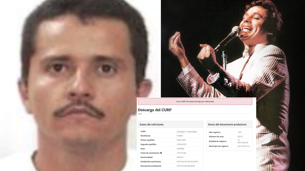Dan de baja la CURP de “El Mencho” pero la de Juan Gabriel sigue activa