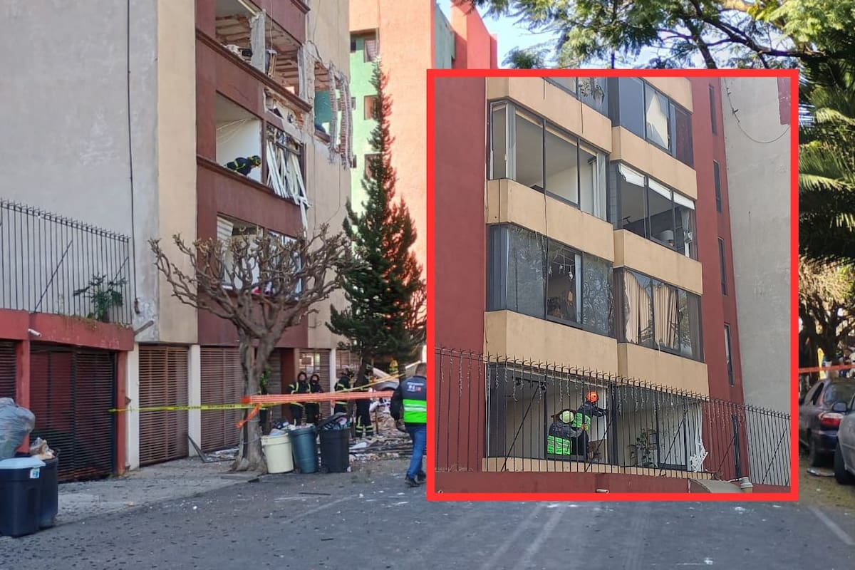 Fuga y acumulación de gas LP provocan explosión en edificio departamental de Coyoacán; hay 5 heridos, daños estructurales y 2,500 vecinos evacuados