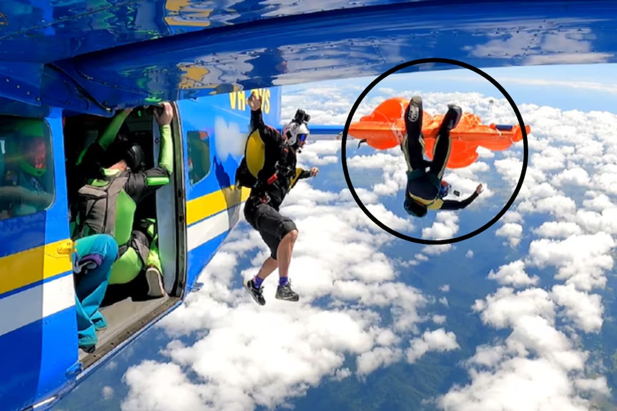 Paracaidista queda atrapado en el ala de un avión: así ocurrió el incidente difundido por la ATSB