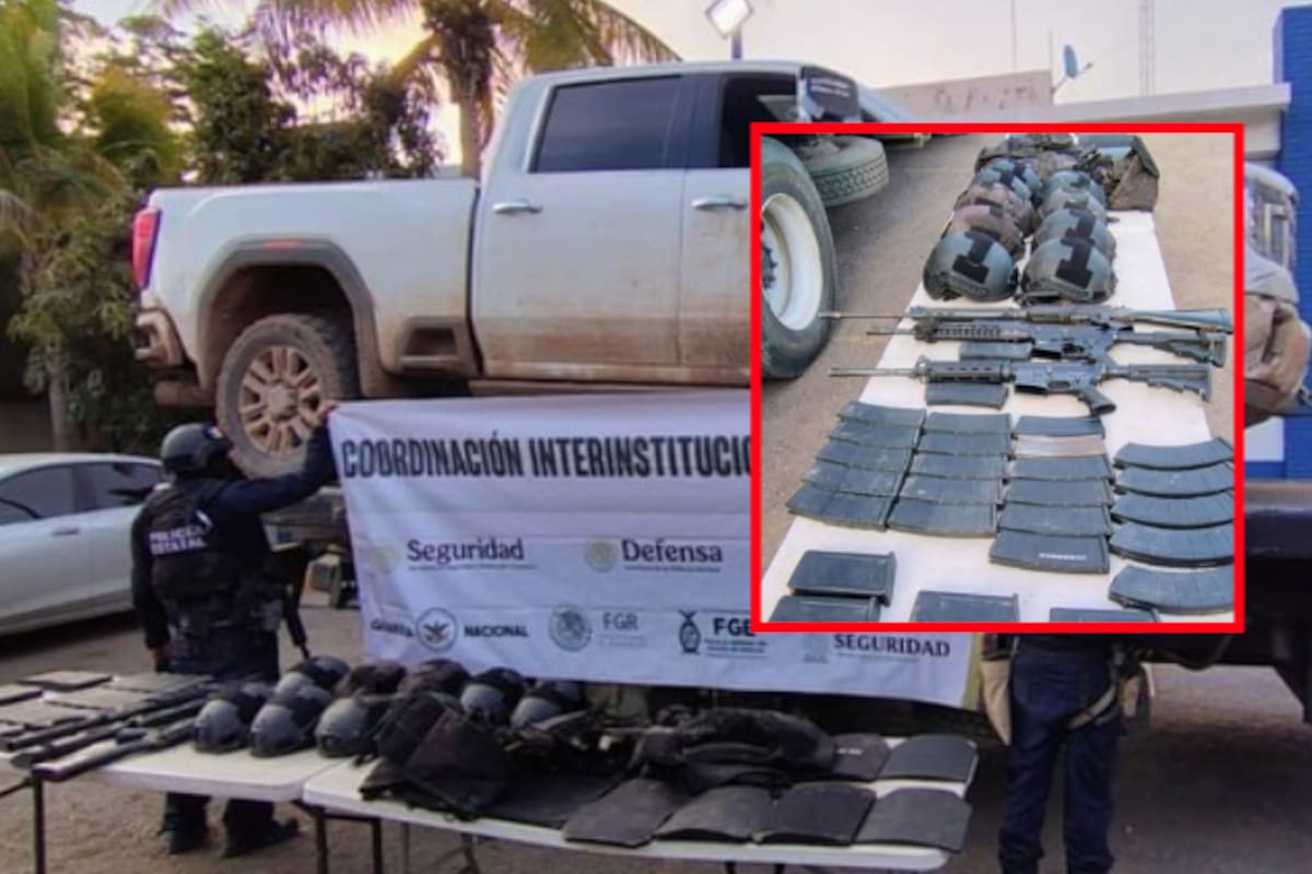 Dejan abandonada camioneta con arsenal y equipo táctico tras persecución en Culiacán