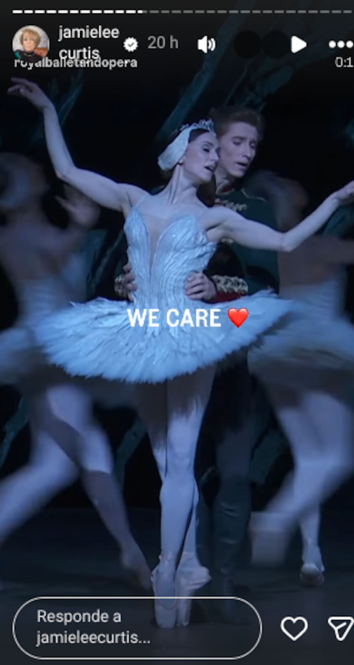 Jamie Lee Curtis muestra su apoyo a la comunidad del ballet y la ópera | Instagram @jamieleecurtis