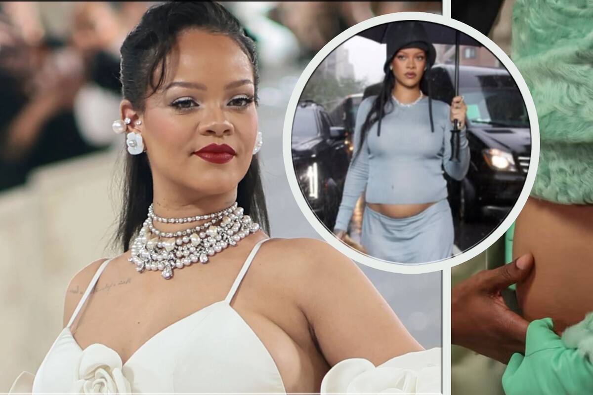 Rihanna revela su tercer embarazo en la alfombra roja de MET Gala 2025