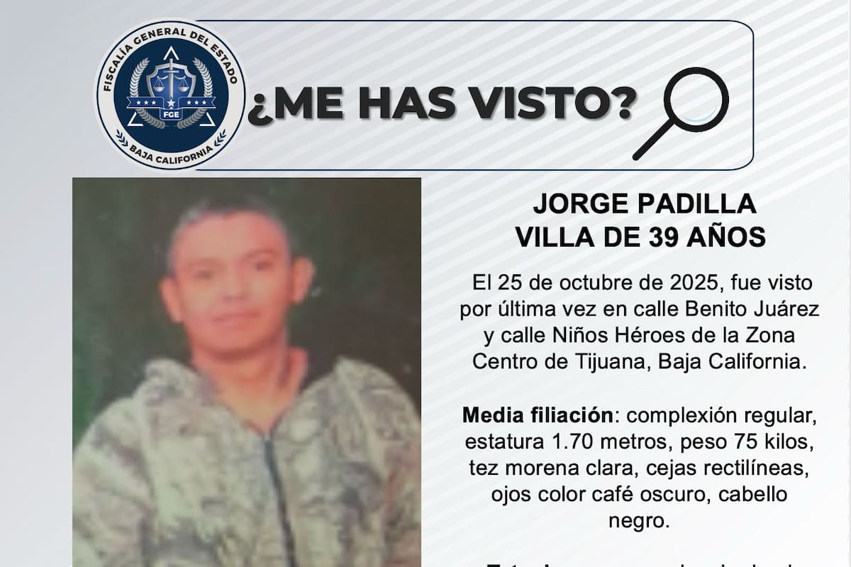 Se busca a Jorge Padilla Villa de 39 años