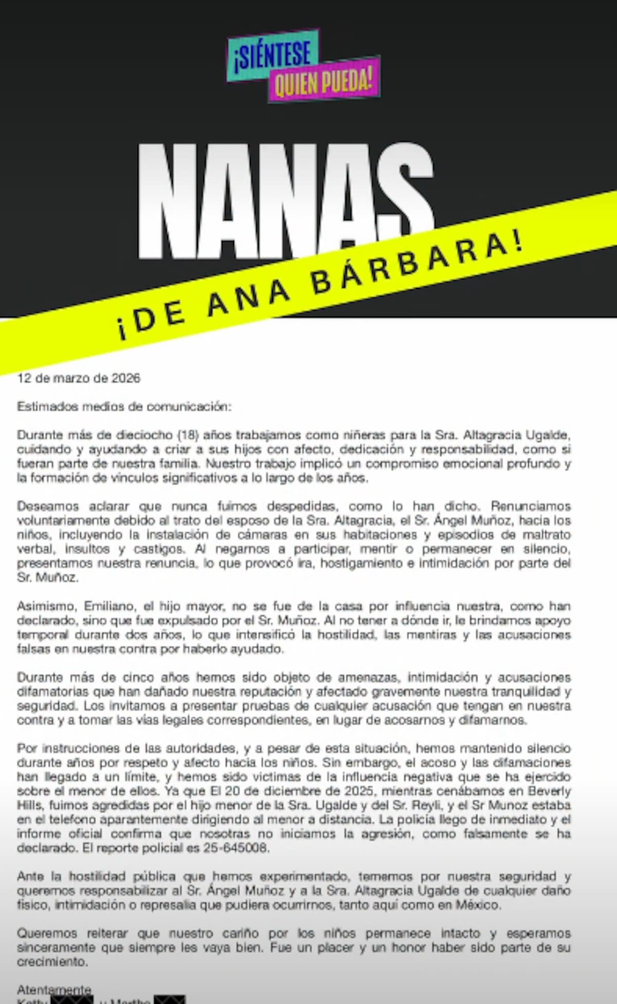 Crédito: ¡Siéntese Quien Pueda!