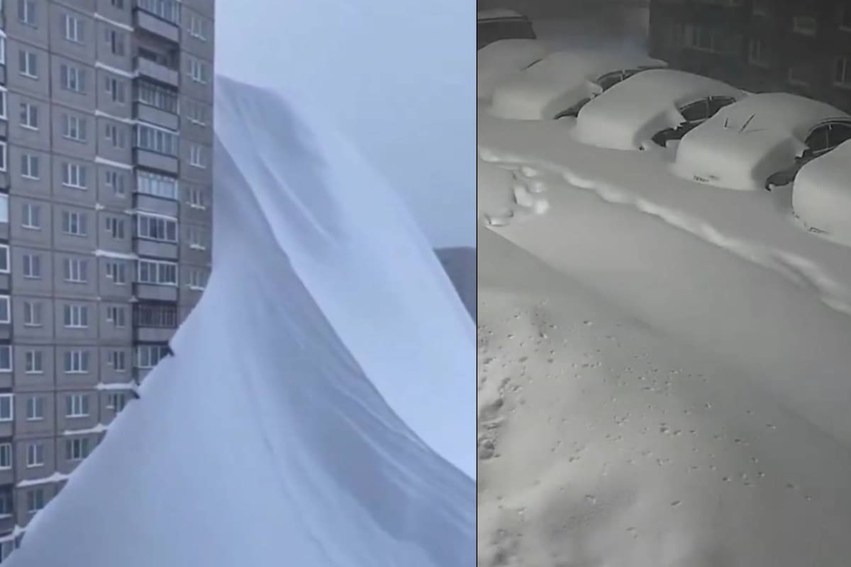 Nevadas extremas que hasta cubren grandes edificios paralizan Kamchatka, Rusia: Reportan al menos dos muertos, estado de emergencia y desabasto en tiendas