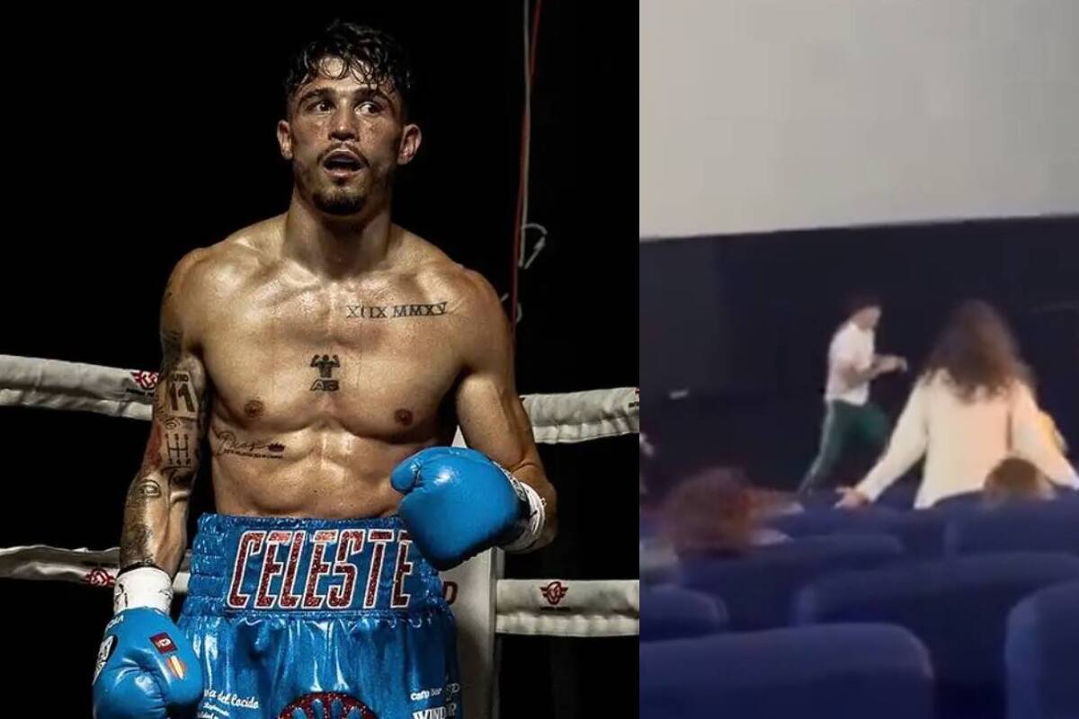 VIDEO: Boxeador español golpea en cine a un maltratador de mujeres