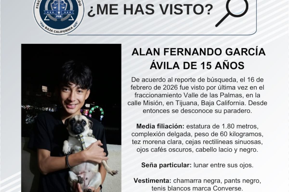 Se busca a Alan Fernando García Ávila de 15 años