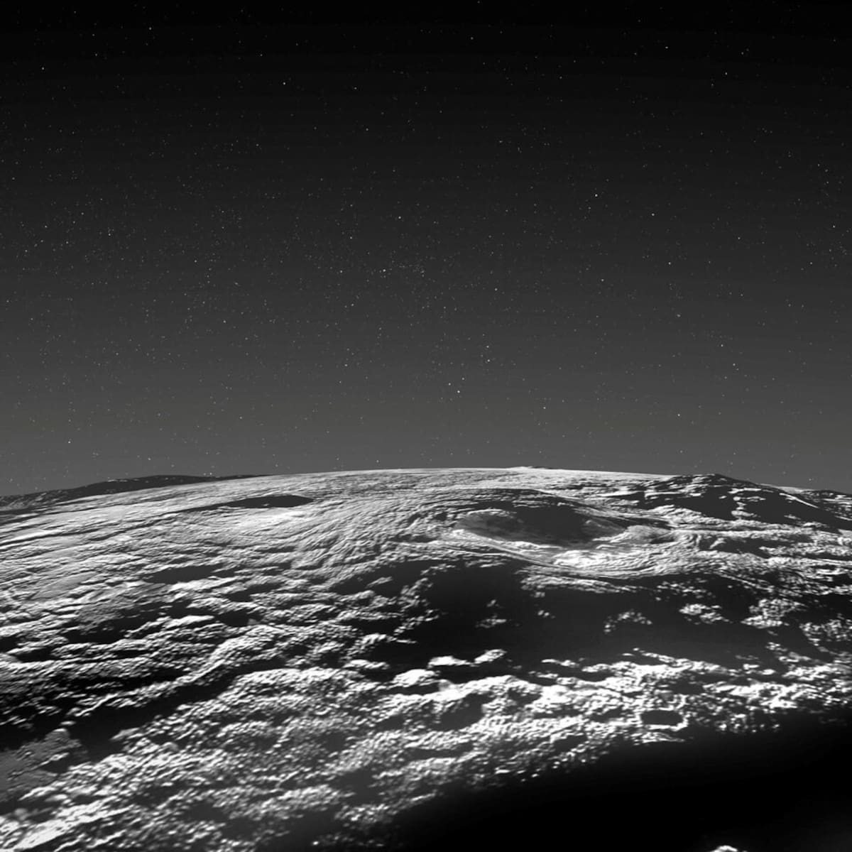 Vista en perspectiva de la región volcánica helada de Plutón, basada en datos de 2015 de la sonda New Horizons de la NASA. NASA/Laboratorio de Física Aplicada de la Universidad Johns Hopkins/Instituto de Investigación del Suroeste/Isaac Herrera/Kelsi Singer/Material cedido a través de REUTERS.