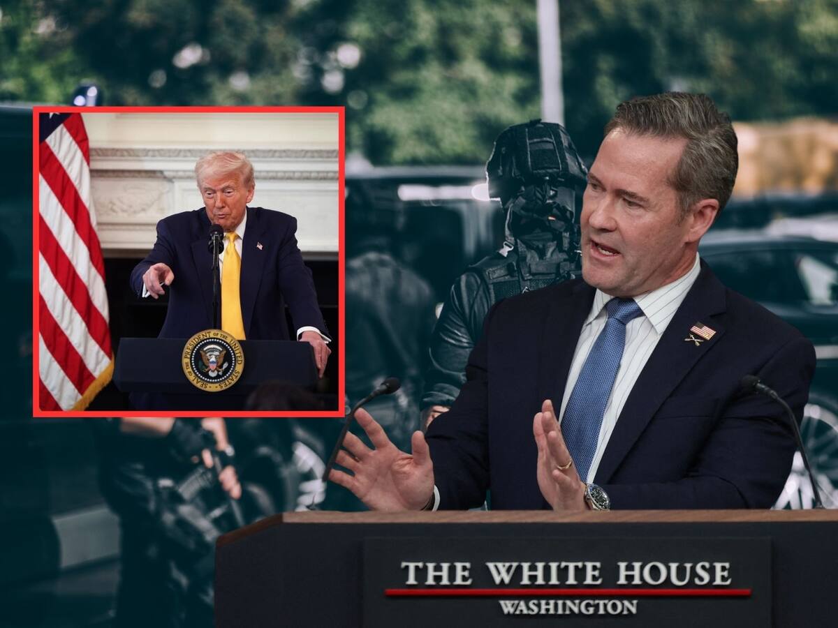 El asesor de Seguridad Nacional de la Casa Blanca, Mike Waltz, prometió "un infierno" para los cárteles del narcotráfico, en una conferencia de prensa en la Casa Blanca en Washington, Estados Unidos. | Crédito: REUTERS/EFE/Canva