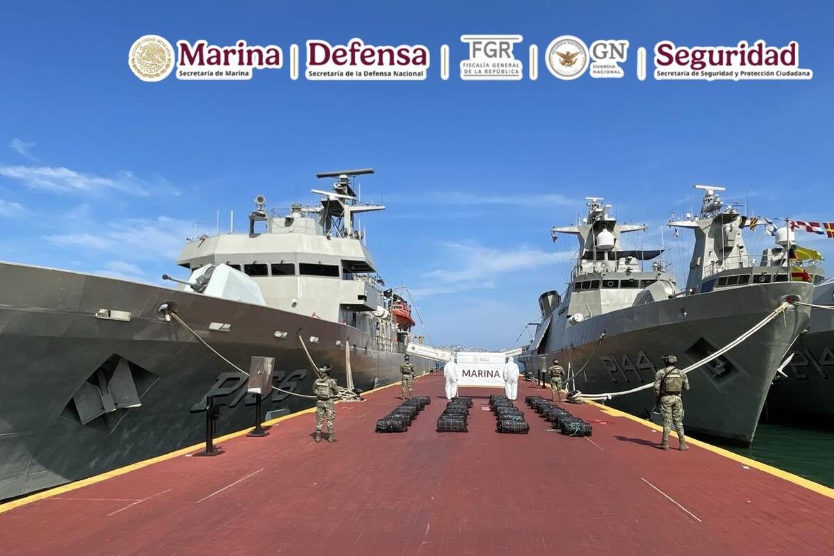 Marina asegura más de 600 kilos de cocaína en operación marítima en Guerrero