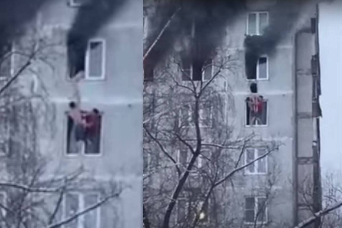VIDEO VIRAL: Dos hombres salvan a una niña de un edificio en llamas en Moscú