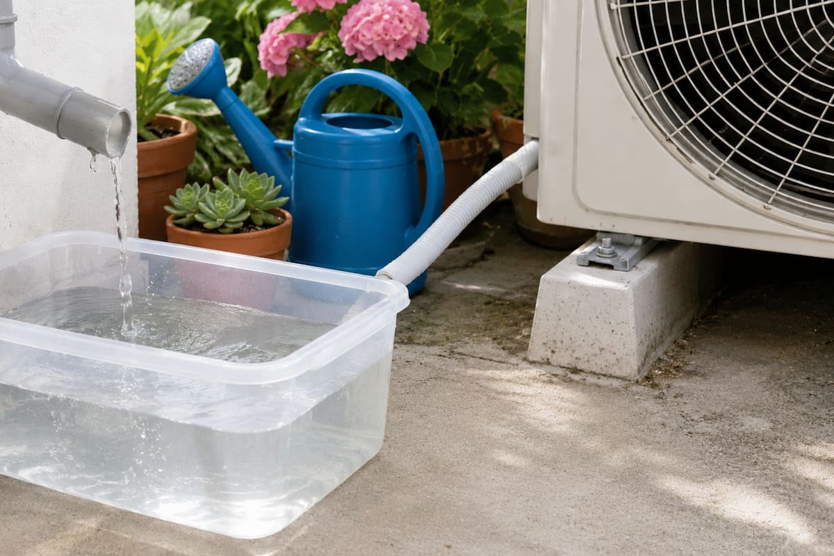 El agua del aire acondicionado es agua destilada que puede servir para el jardín o el hogar, pero al carecer de nutrientes esenciales se debe alternar con agua del grifo si se utiliza para el riego constante de las plantas